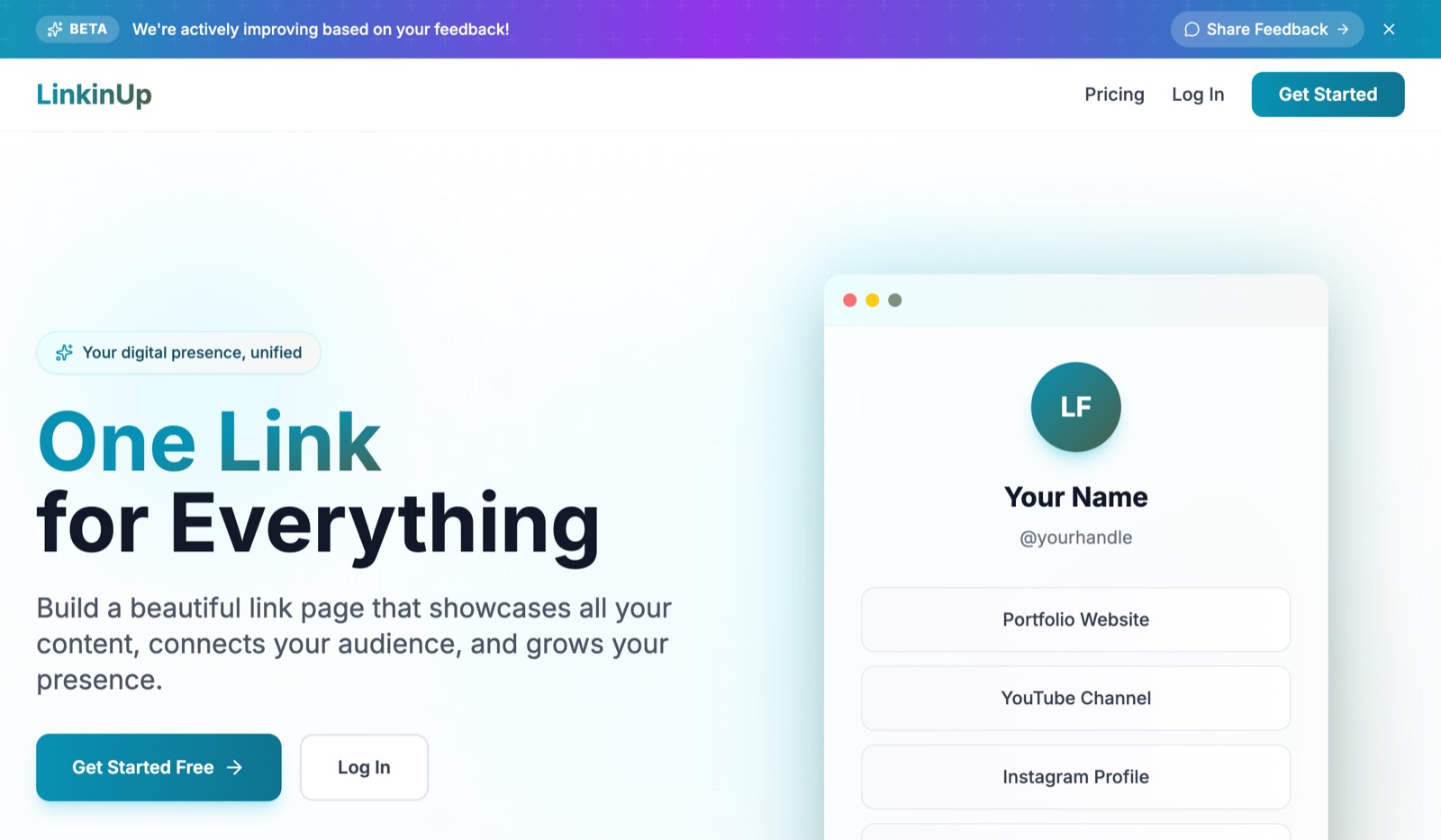 LinkinUp.io product screenshot